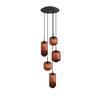 GALERIELEUCHTE Velo 5-flammig Braun Ø 18/20/25cm - Schwarz/Braun, Glas (25/25/27cm) - s.luce