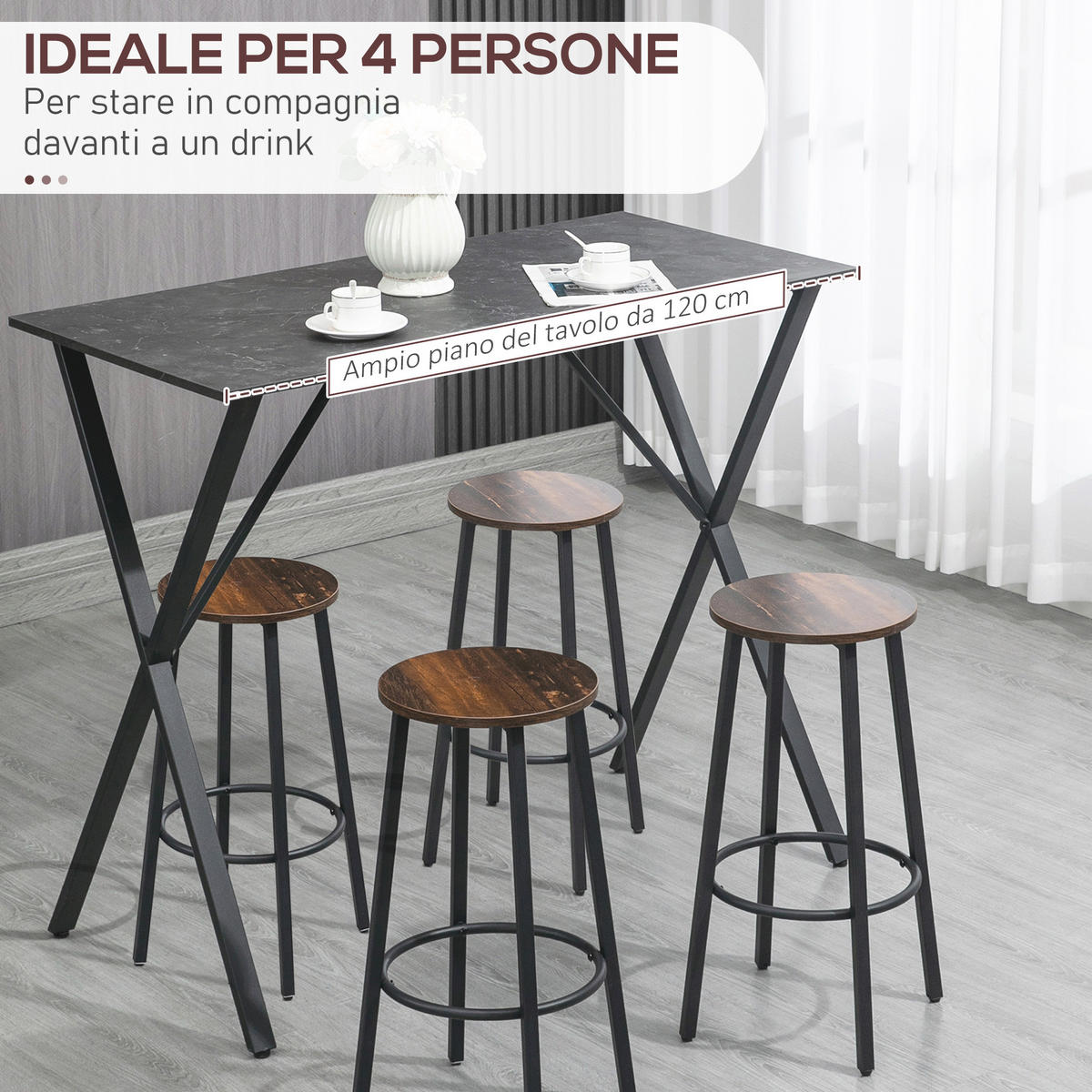 BARTISCH Schwarz 1 Stück - Schwarz, Naturmaterialien (120/60/102cm) - GiPP