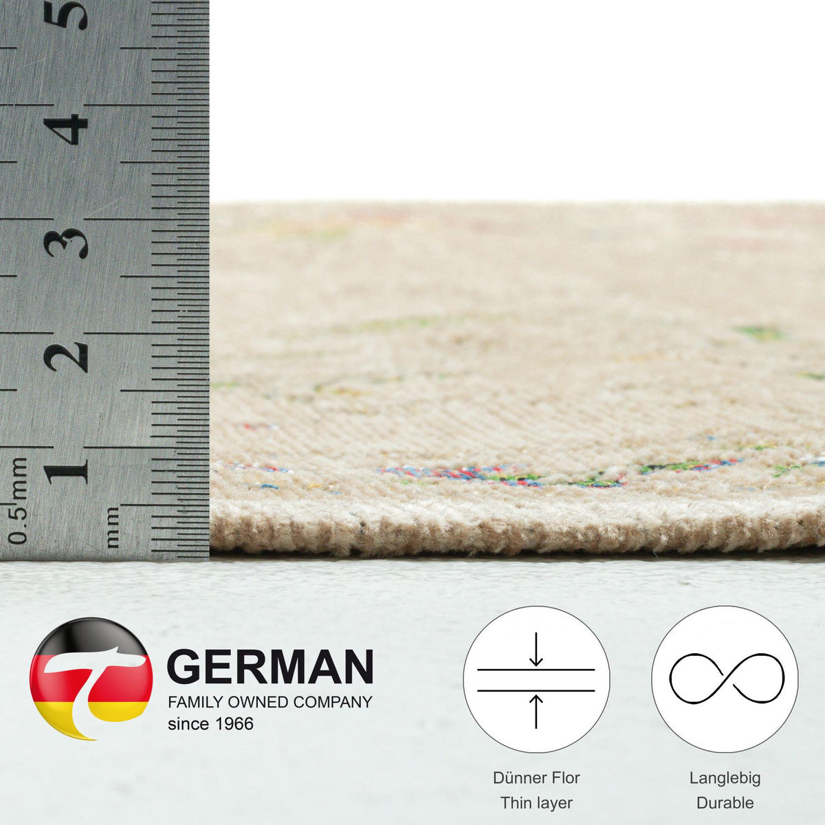FLACHWEBTEPPICH Flomi Bettumrandung 70x400 cm - Beige, Textil (70/400cm) - THEKO