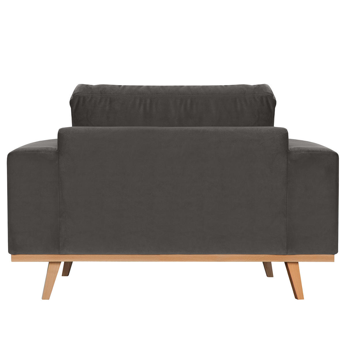 SESSEL - Dunkelgrau/Buchefarben, Buchenholz/Textil (122/81/88cm) - home24