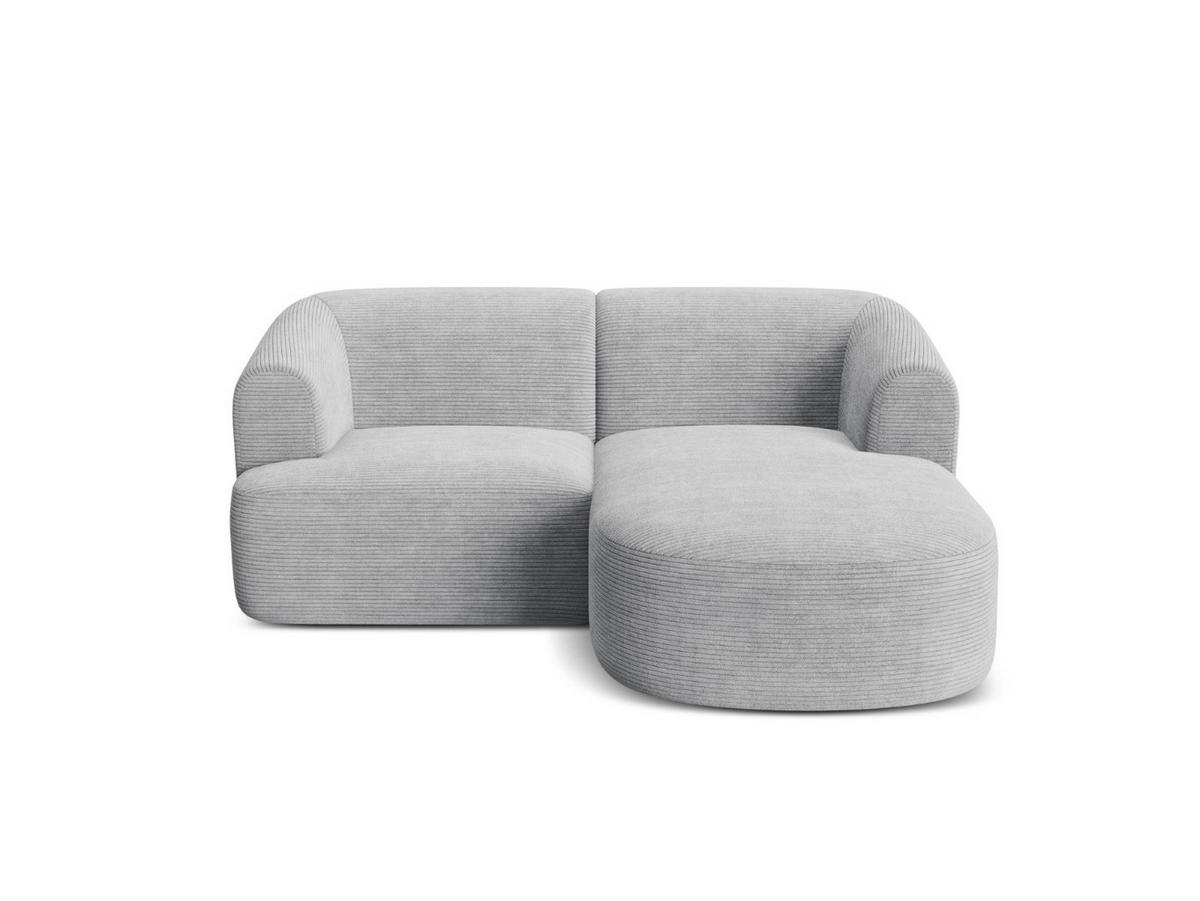 MODULARES-ECKSOFA rechts Campi aus Cord silber 3 Sitzplätze - Silberfarben, Textil (156/180cm) - Cosmopolitan Design