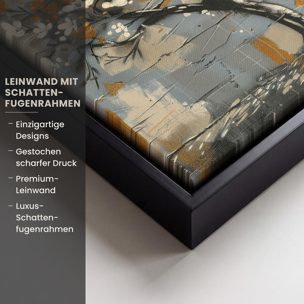 LEINWAND Bilder mit Rahmen - Baum - Graffiti - Banksy-Stil - Ballon-Mädchen - 40x30 - Blaugrau, Textil (40/30cm) - MuchoWow
