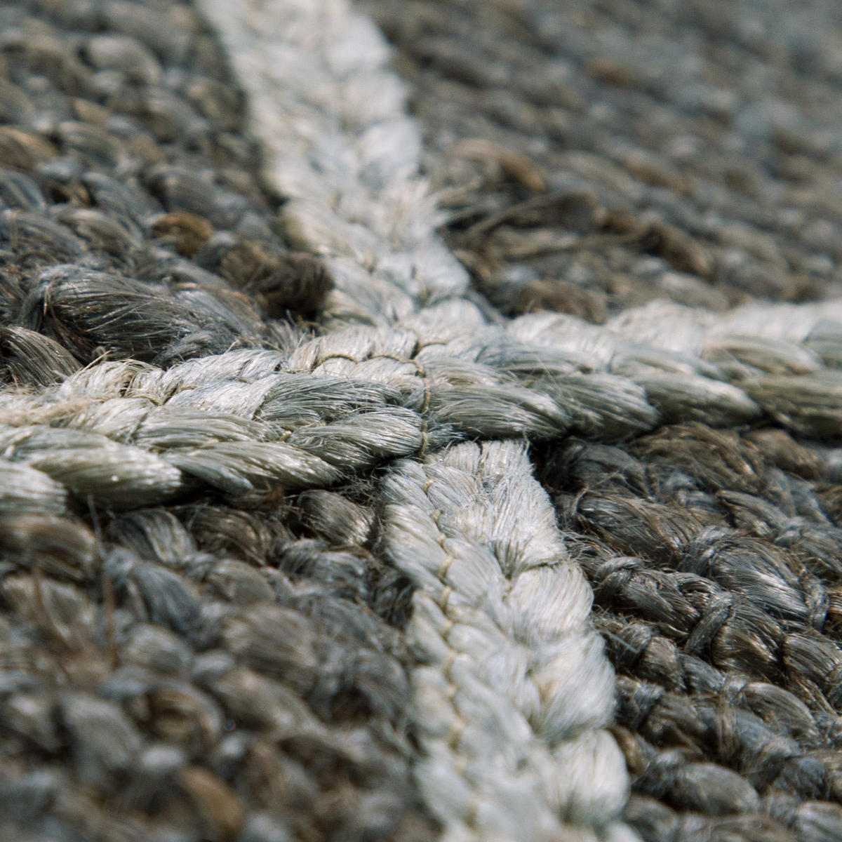 JUTETEPPICH handgewebt wendbar, mit Rautenmuster, Anthrazit, 160 x 230 cm - Anthrazit, Textil (160/230cm) - KADIMA DESIGN