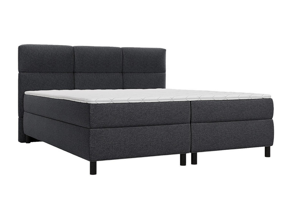 BOXSPRINGBETT - 2 Personen - stoff - anthrazitgrau Lodi - Anthrazit, Textil (90/200cm) - Vente-Unique