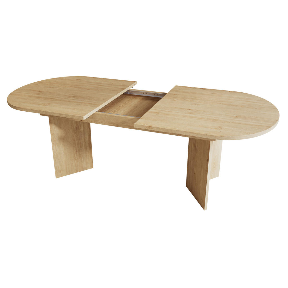 JEDILNA miza 160/200/90 cm z raztegljivim sistemom, 18 mm debela plošča in zaobljeni robovi, Hrast - barve hrasta, leseni material (200/90/75cm) - Redom