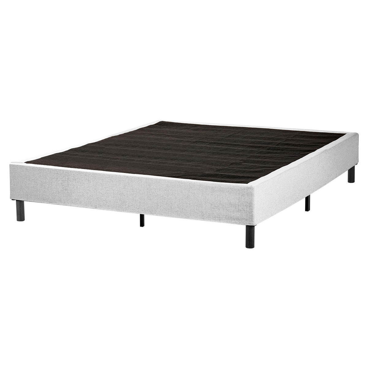 BOXSPRINGBETT 160/200 cm Hellgrau Countess - Hellgrau/Braun, Textil (160/200cm) - Beliani