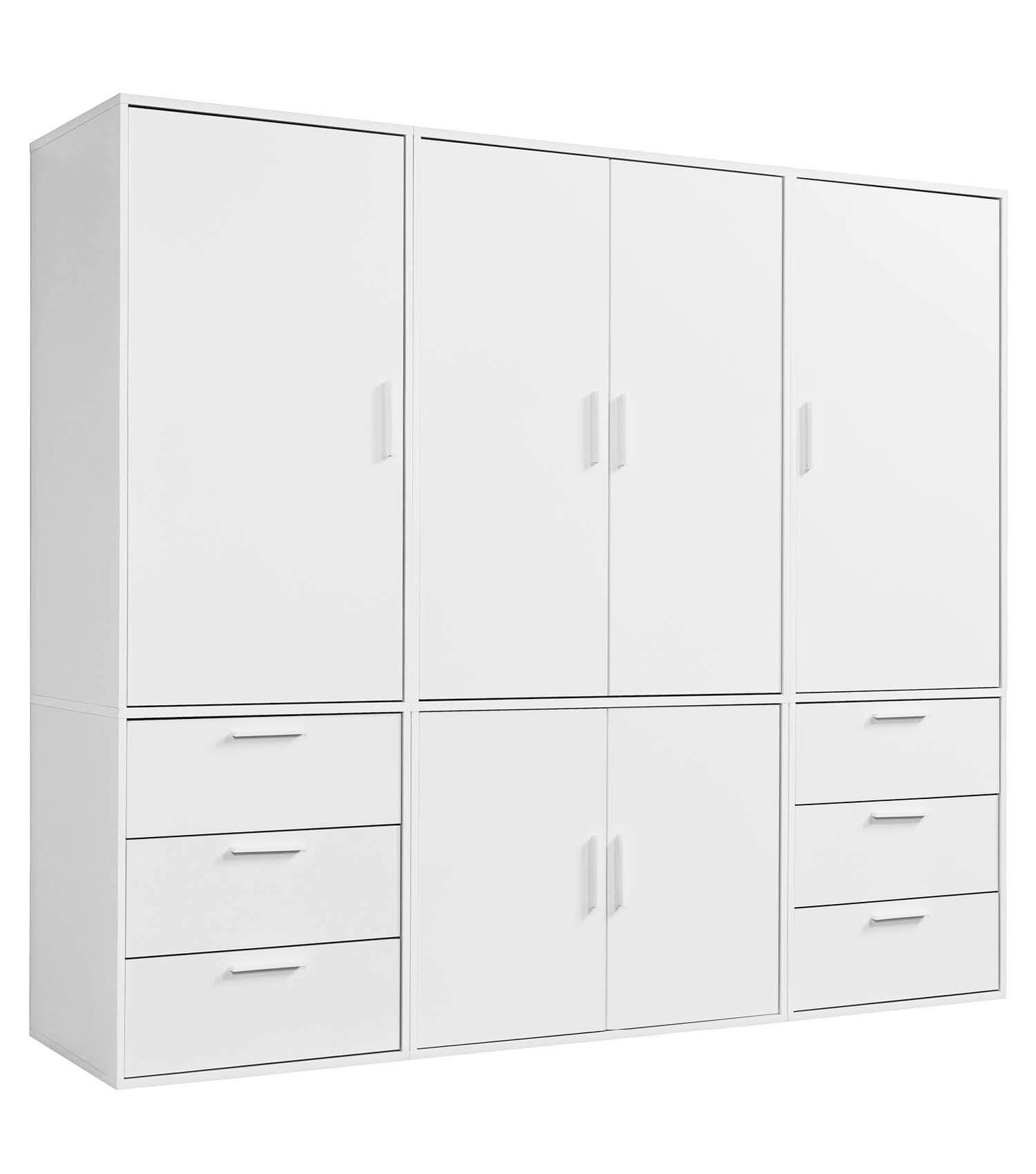 KLEIDERSCHRANK Der Grenzenlose - Weiß, Holzwerkstoff (210/187/58cm) - Mokebo