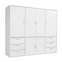 KLEIDERSCHRANK Der Grenzenlose - Weiß, Holzwerkstoff (210/187/58cm) - Mokebo