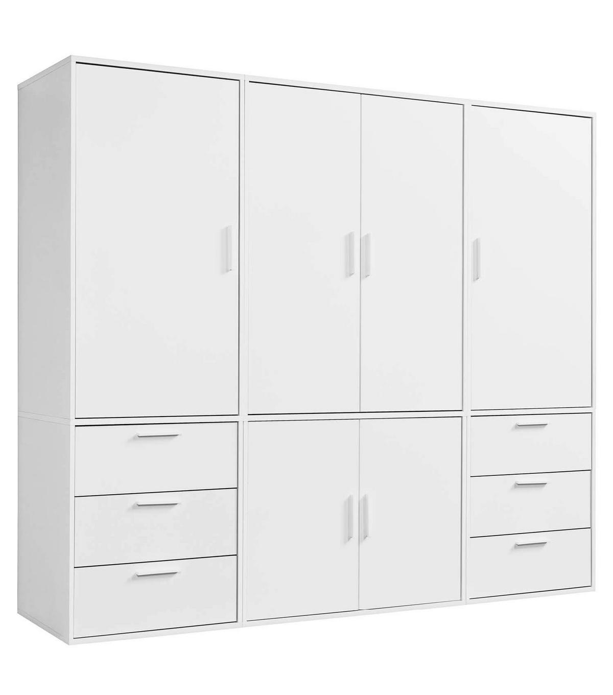 KLEIDERSCHRANK Der Grenzenlose - Weiß, Holzwerkstoff (210/187/58cm) - Mokebo