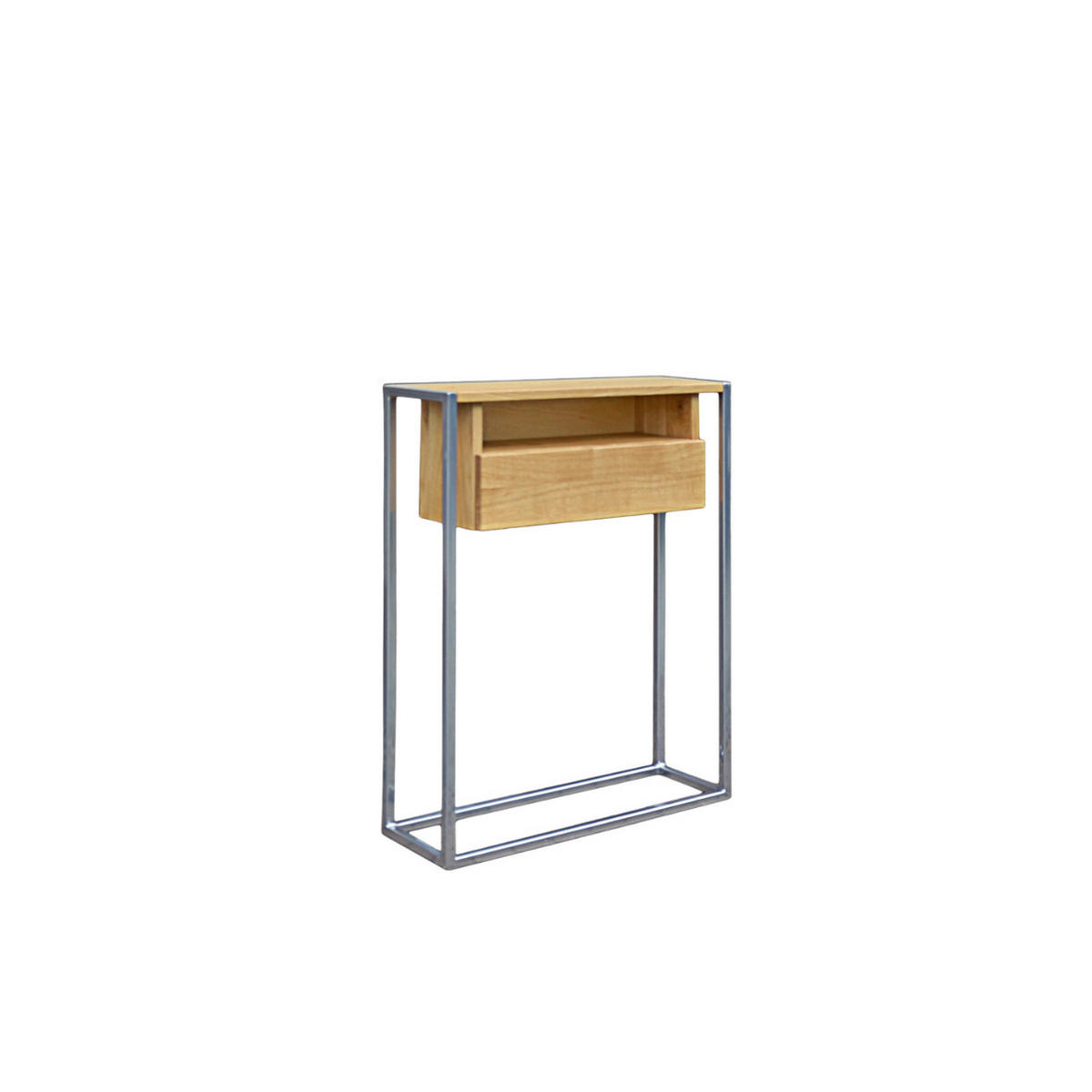 LOFT-KONSOLE mit Schublade für den Flur im industriellen Stil KING II - Eichefarben, Holz (70/90/20cm) - Rawood Furniture