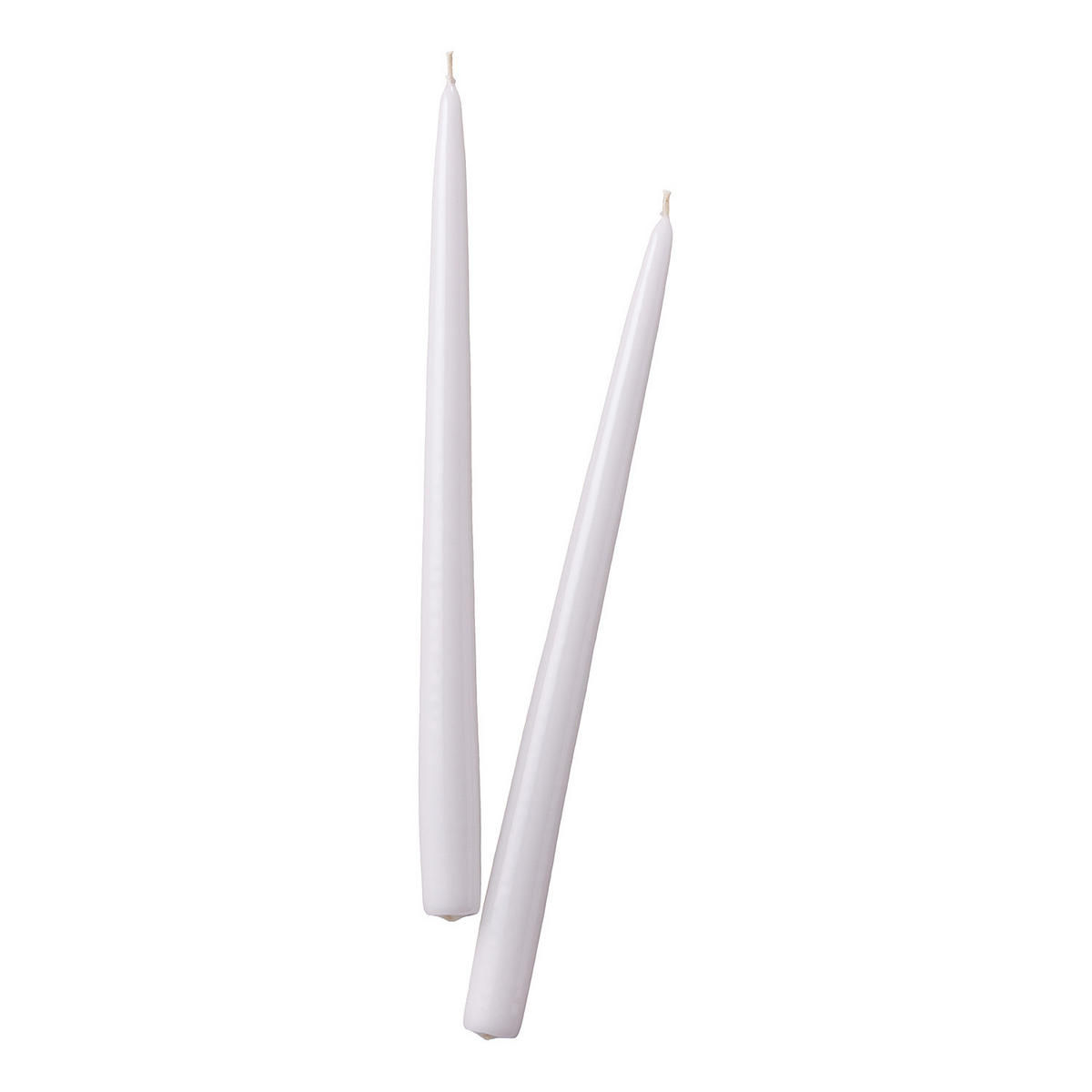 KERZE (12er-Set) Twin Flame konische Zwillingskerzen - Weiß, Paraffin (4/31/2cm) - Butlers