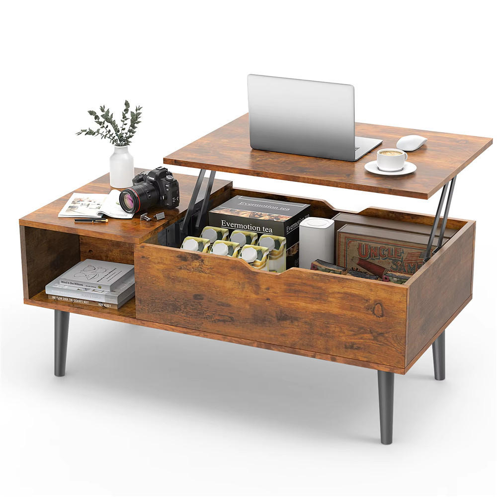 COUCHTISCH 100x50 cm Lift-Top mit Stauraum Holz Braun - Braun, Holz (50/100/60cm) - Kaket