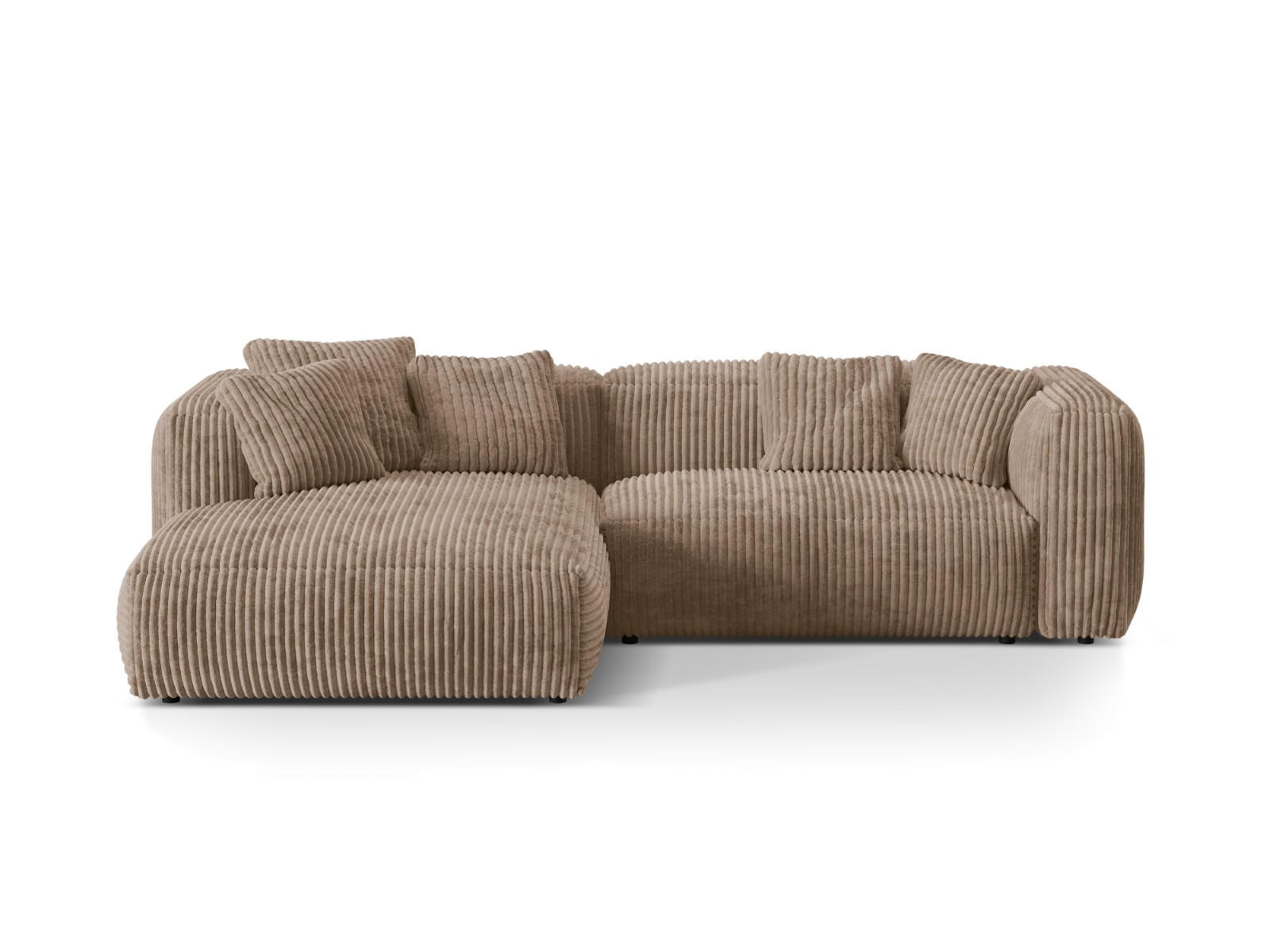 ECKSOFA modular links Martina aus Cord eichel 2 Sitzplätze - Rotbraun, Textil (176/283cm) - Micadoni