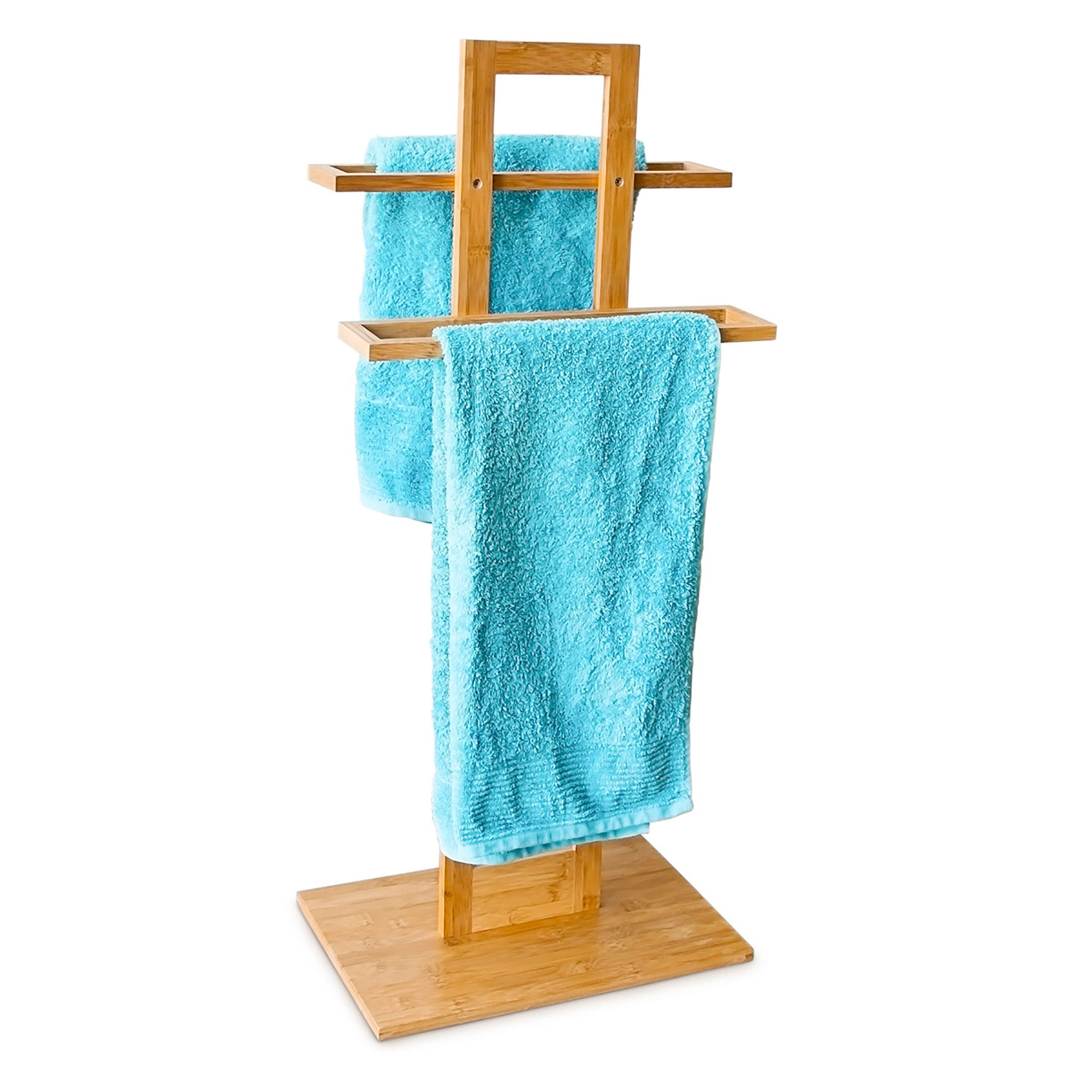 HANDDUKSST&Auml;LL Natur bambu 2 st&auml;nger Ljusbrun 85/37/25 cm