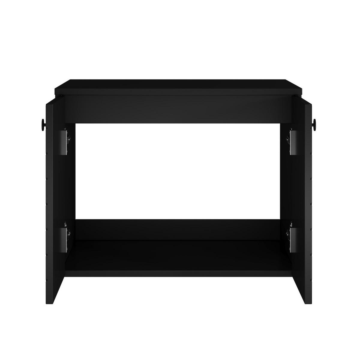 WASCHBECKENUNTERSCHRANK Orlando 2 Türe Schwarz Matt - 60 x 47 x 61 cm - Schwarz, Holz (60/46/44cm) - Badplaats