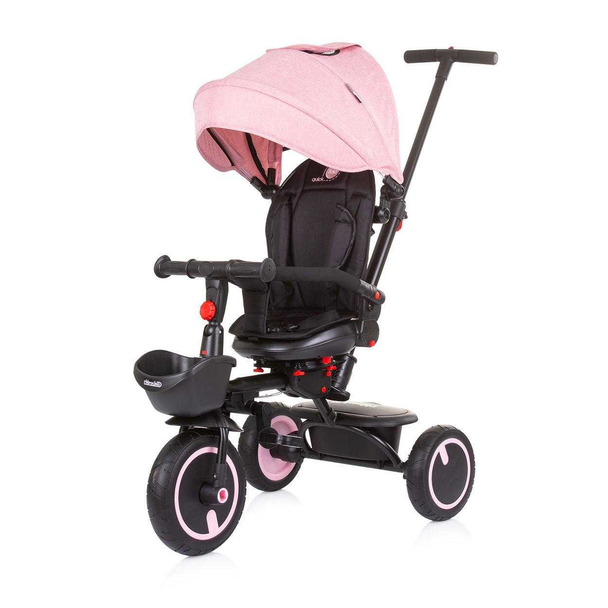 DREIRAD Quick Fold 2 in 1 rosa faltbar, Sitz umkehrbar, PU-Räder, bis 25 kg - Rosa, Metall (102/51/98cm) - Chipolino