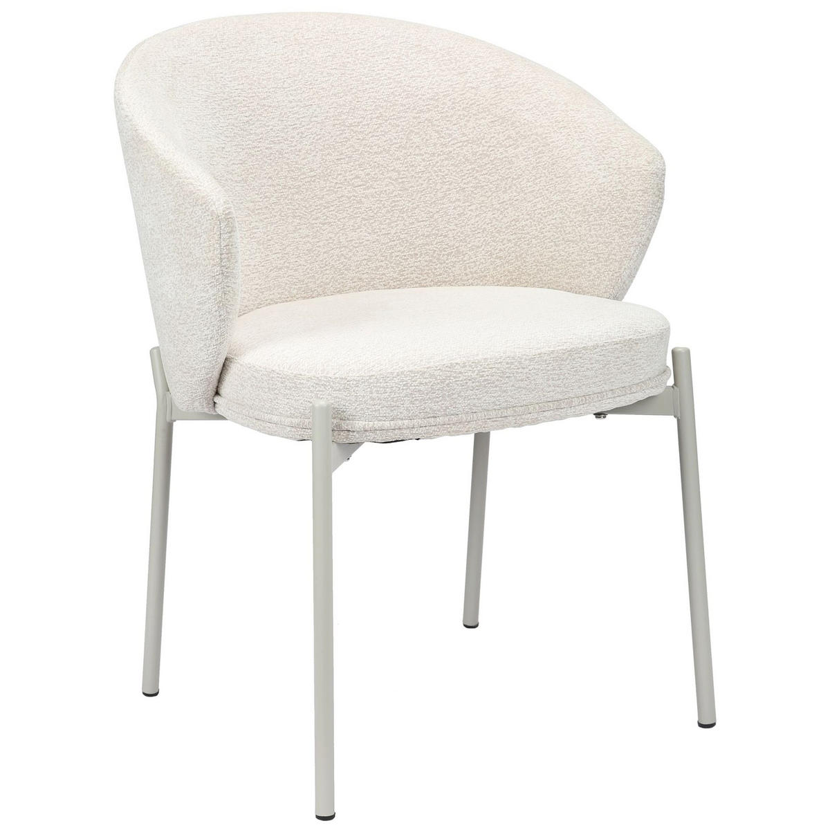 POLSTERSTUHL Atisly Hellbeige - Ecru/Beige, Textil/Metall (57.5/76.5/56cm) - Selsey