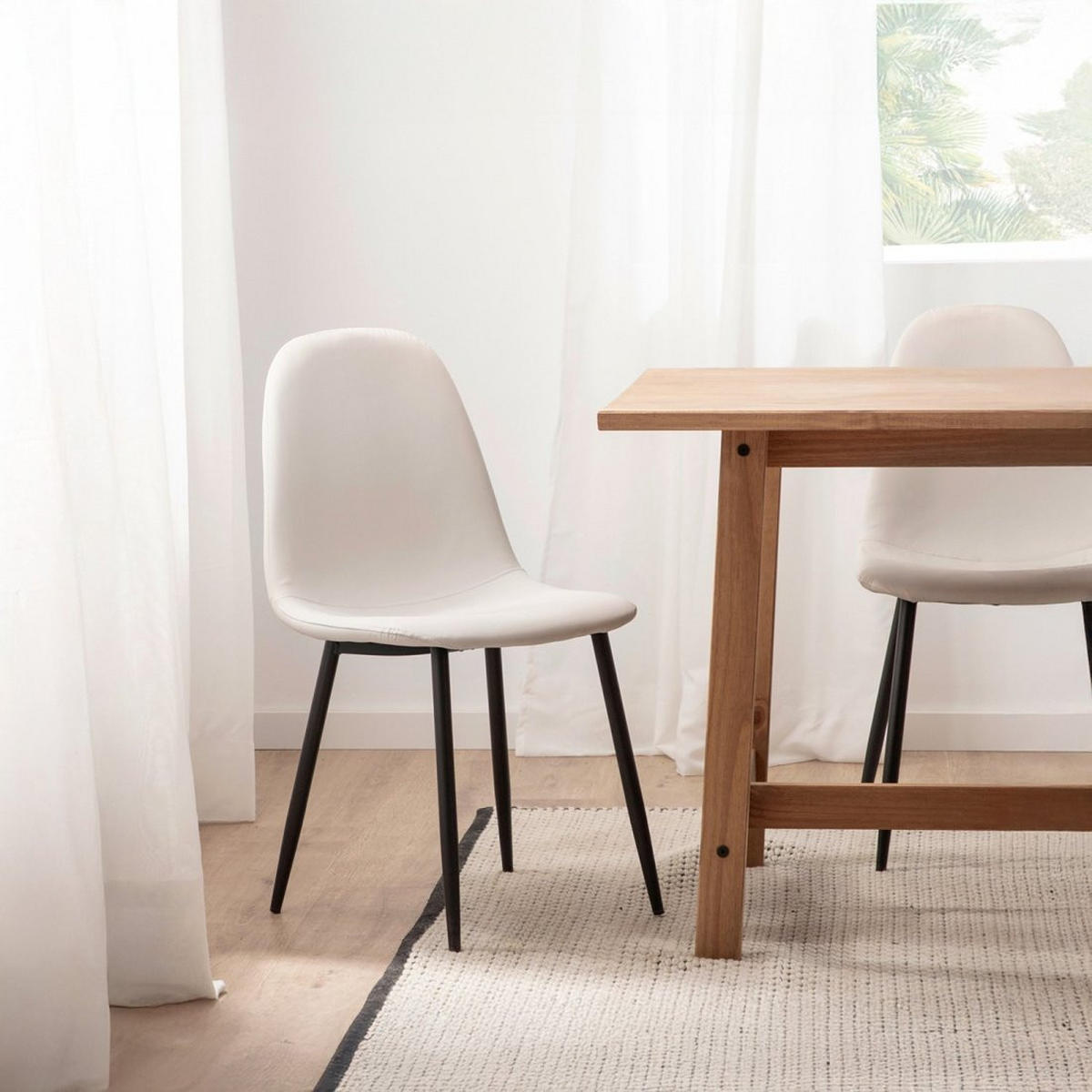 ESSZIMMERSTUHL Elia Beige 44 cm x 84 cm - Beige, Leder (44/84/52cm) - Klast Home