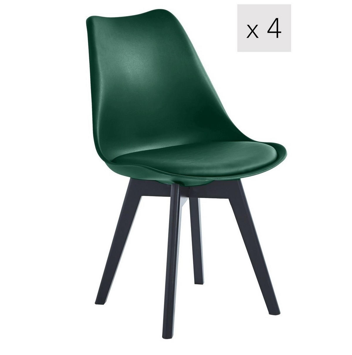 STUHL 4er-Set Polypropylen Grün - Grün, Kunststoff (49/84/53cm) - Nordlys