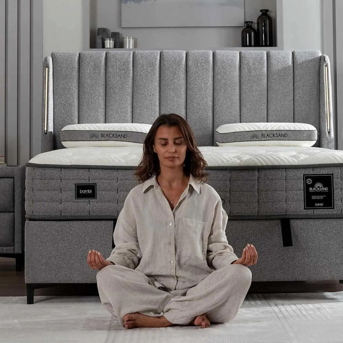 BOXBETT Blacksand 90x200 - Grau, Holz/Metall (90/200cm) - Bambi