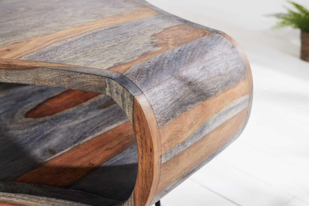 COUCHTISCH ORGANIC LIVING Sheesham rechteckig Grau|Natur 70cm - Braun/Grau, Holz/Metall (60/70/46cm) - riess-ambiente