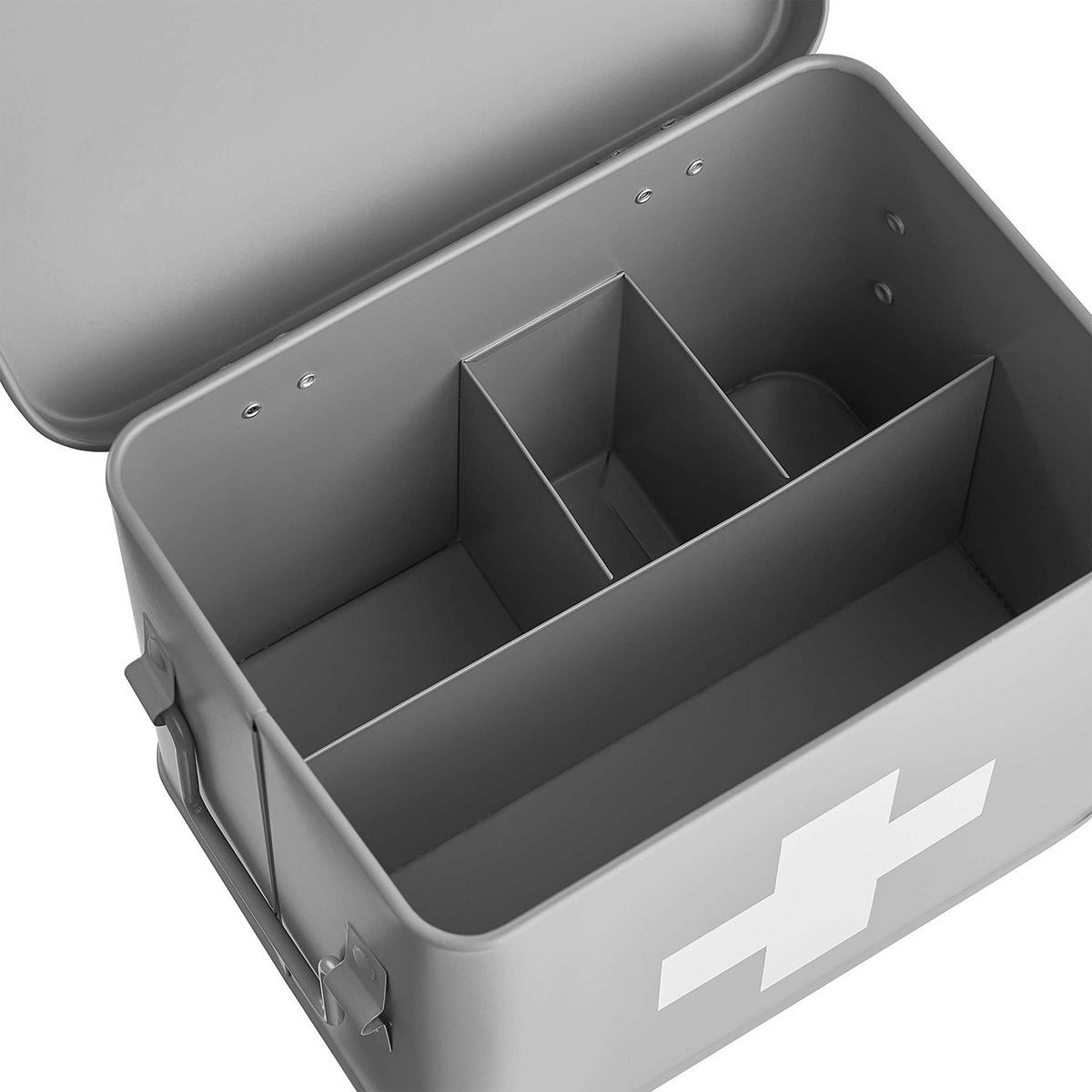 MEDIKAMENTENBOX Medic - Grau, Metall (23/16/17cm) - Butlers