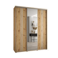 SCHWEBETÜRENSCHRANK 235,2/190/60 3-türig - Silberfarben/Eiche Artisan, Holz/Metall (190/235/60cm) - Abiks Möbel