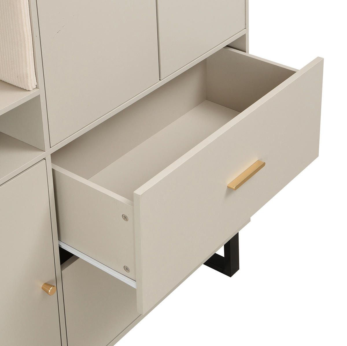 SCHUHSCHRANK aus MDF 110x186x38cm in Beige mit Soft-Close - Beige, Holzwerkstoff (110/186/38cm) - Modfu