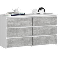 KOMMODE Weiß, Steingrau 35x100x57 cm - Hellgrau/Weiß, Holzwerkstoff (100/57/35cm) - Akord