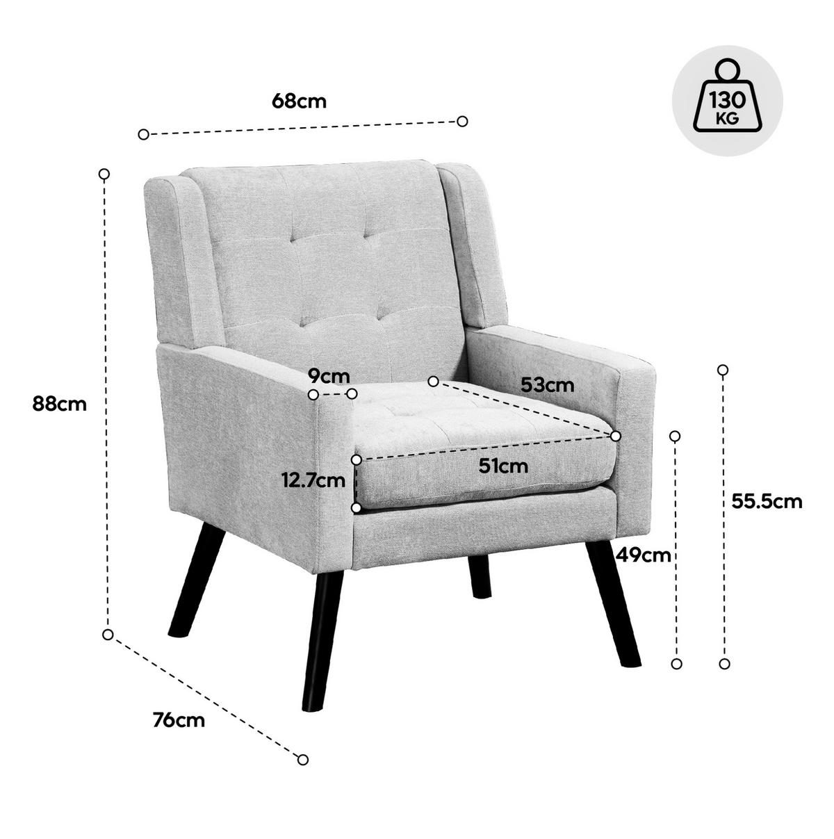 POLSTERSTUHL Leinenbezug mit Tufting, Massivholzbeinen 68/76/88 cm Gelb 130 kg - Gelb, Textil (76/88/68cm) - Redom