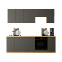 KÜCHENZEILE – Küchenblock 240 cm VELORA – KU-S45 – Grau - Grau, Holzwerkstoff (240/214/58cm) - hi-markt