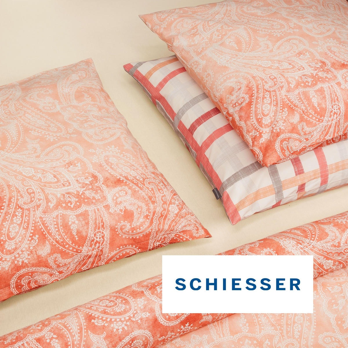 BETTWÄSCHESET Luiza - Renforcé - 2-teilig - 135x200 cm - Apricot - Dunkelrosa, Textil (135/200cm) - SCHIESSER