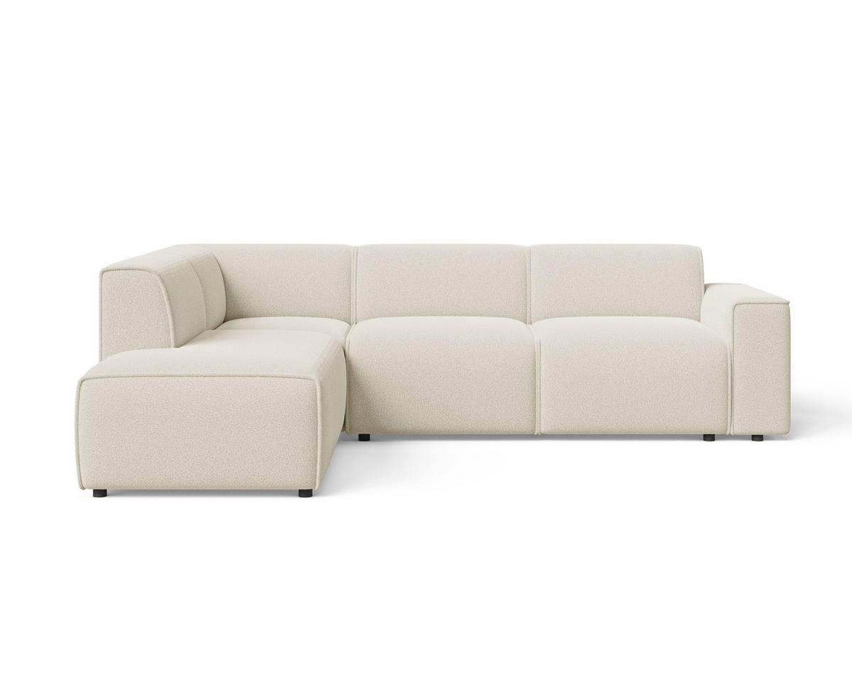 ECKSOFA Eluno Creme Links - Creme/Schwarz, Holz/Kunststoff (220/292cm) - Graingold