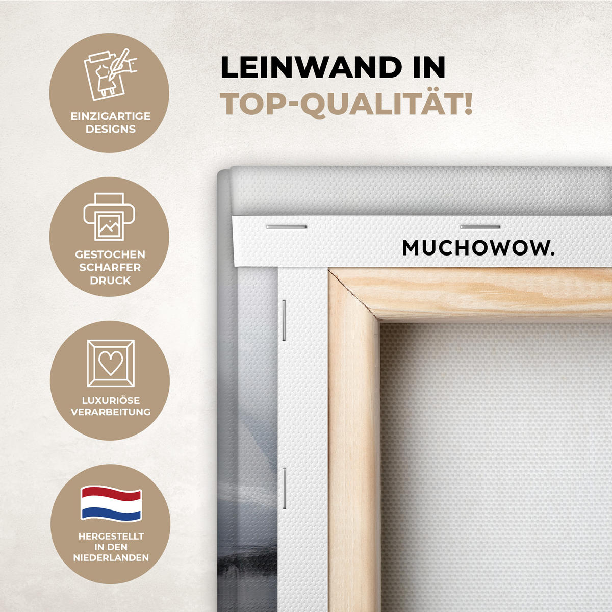 LEINWANDBILD Abstrakt - Malerei - Christentum - Kreuz Deko Schlafzimmer 30x20 cm - Weiß, Textil (30/20cm) - MuchoWow