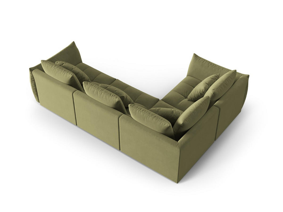 ECKSOFA modular links Bloom aus Samt hellgrün 3 Sitzplätze - Hellgrün, Textil (216/316cm) - Micadoni