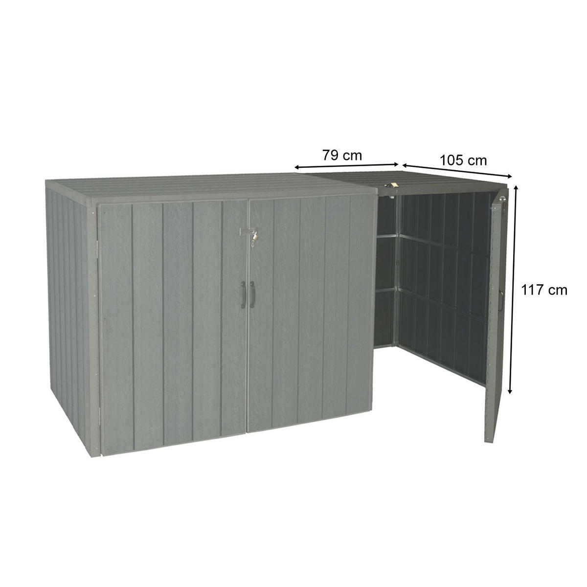 MÜLLTONNENBOX ERWEITERUNG Anthrazit - Anthrazit, Metall (79/117/105cm) - Jamb