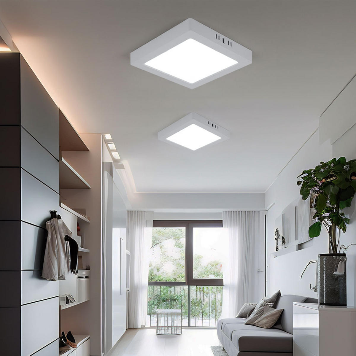 LED DECKENLEUCHTE Kunststoff Weiß - Weiß, Kunststoff (21.4/21.4/3.1cm)