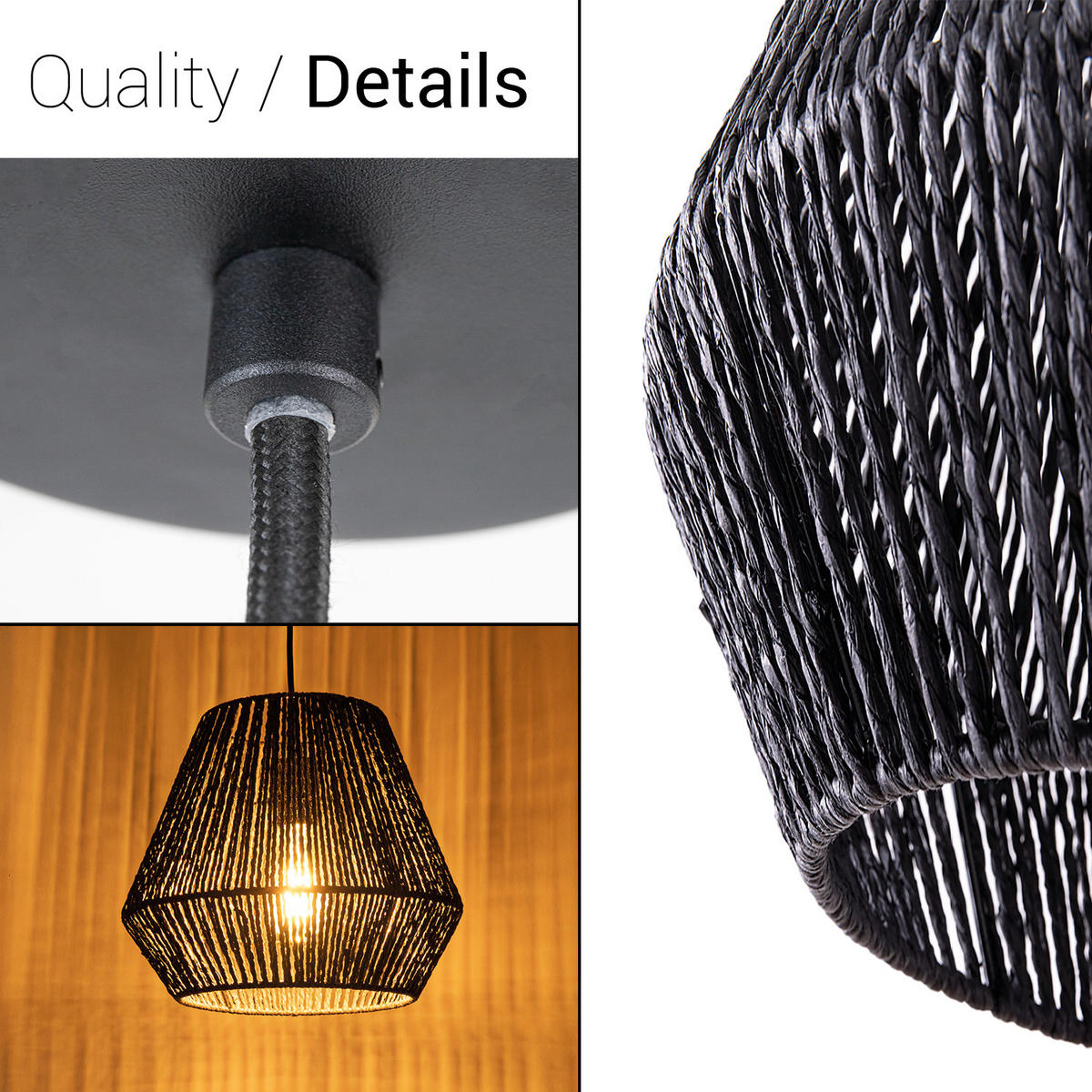 PENDELLEUCHTE Hugo Pd1 Diego - Schwarz, Metall (32/32/28cm) - Paco Home