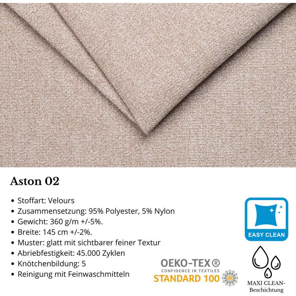 OHRENSESSEL Leonardo beige - Wengefarben/Beige, Holz/Textil (88/118/86cm) - Beautysofa