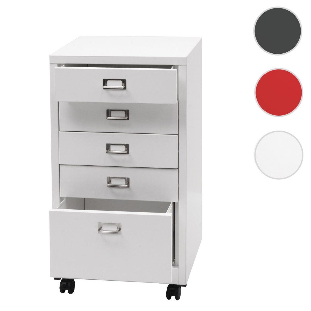 ROLLCONTAINER 75x40x41cm Metall 5 Schubladen Dunkelgrau - Dunkelgrau, Metall (40/75/41cm) - PROREGAL