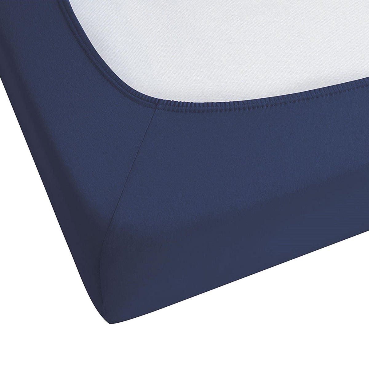 SPANNBETTLAKEN Blau 140 x 200 cm Hofuf - Dunkelblau, Textil (140/200cm) - Beliani