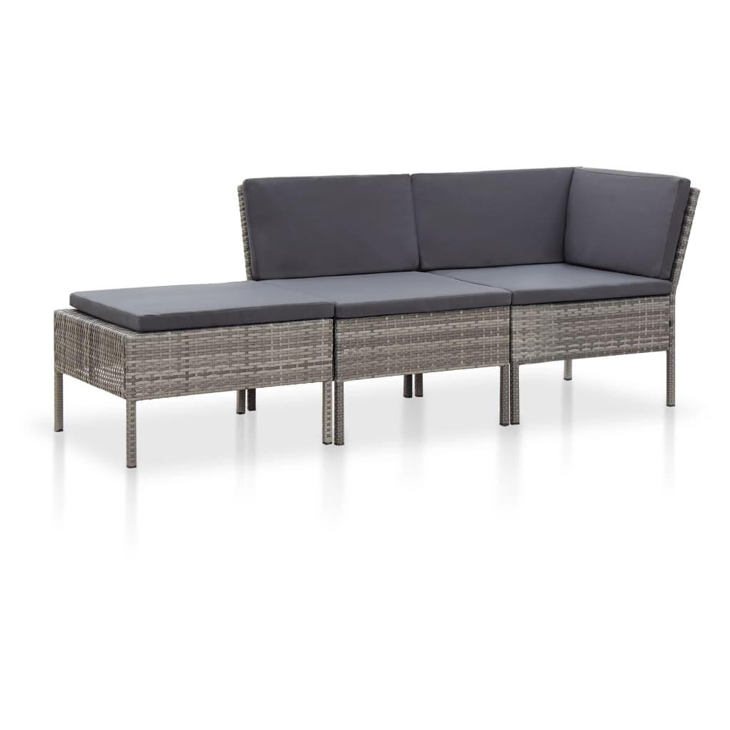 vidaXL Garten-Lounge-Set Grau