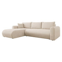 ECKSOFA Eliwo - Schwarz/Naturfarben, Holz/Textil (252/158cm) - MIRJAN24