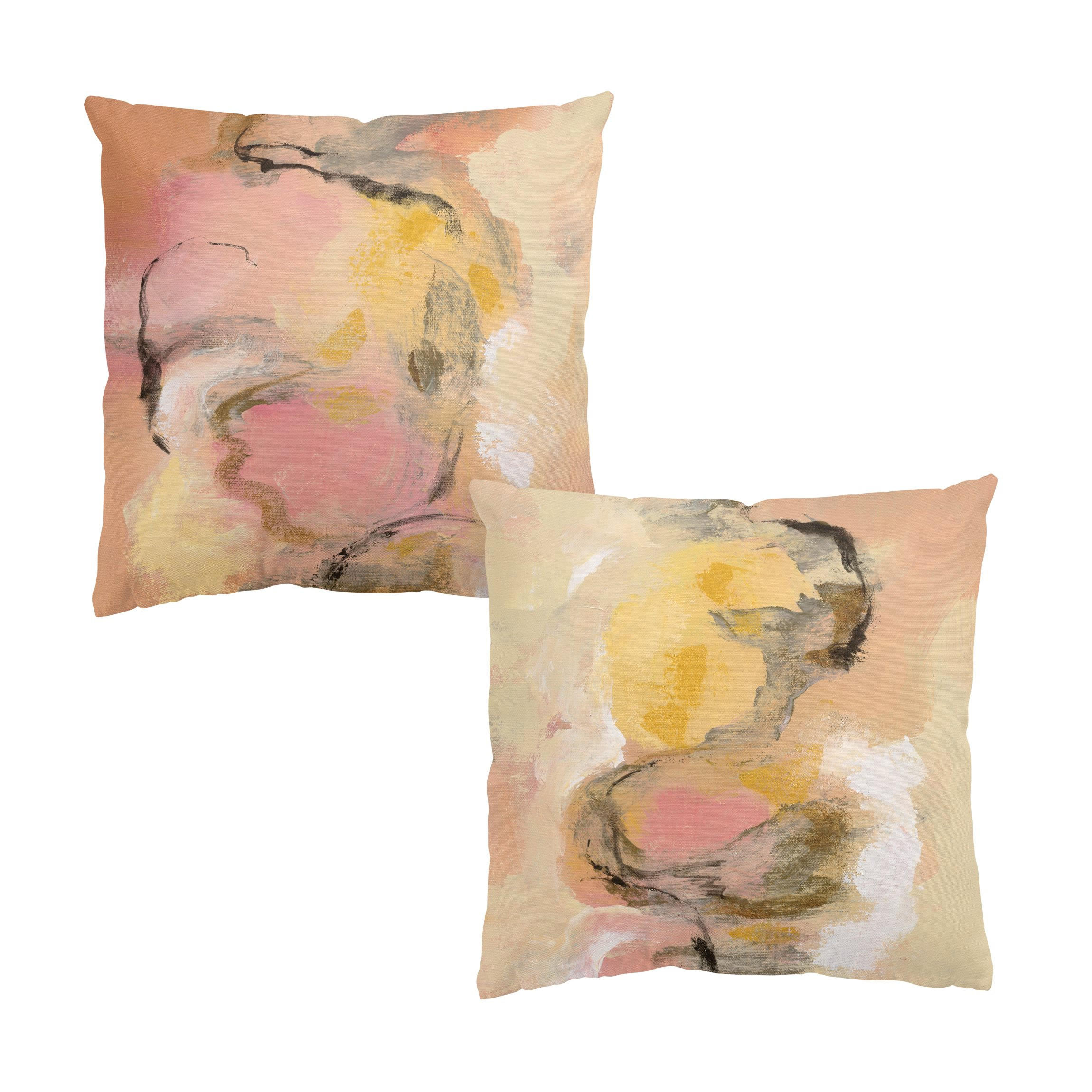 DEKOKISSEN 2er-Set Pfingstrosen-Aroma Duo 50/50 cm - Rosa, Textil (50/50cm) - Bilderwelten