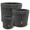 AUFBEWAHRUNGSKÖRBE 3er-Set - Dunkelgrau, Textil (23/23/23cm) - Miqio Design