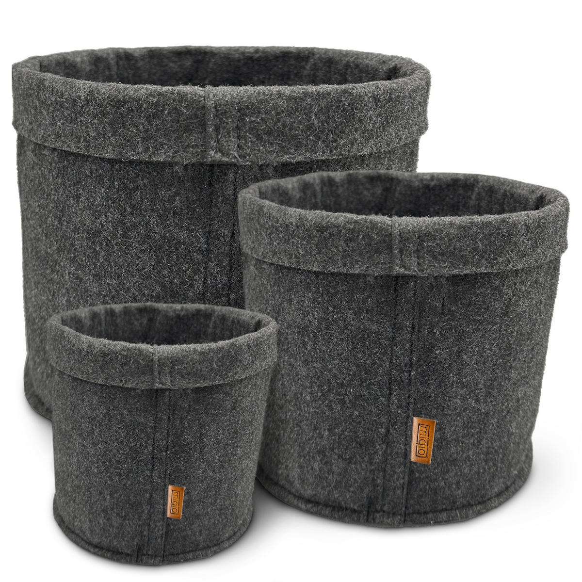 AUFBEWAHRUNGSKÖRBE 3er-Set - Dunkelgrau, Textil (23/23/23cm) - Miqio Design