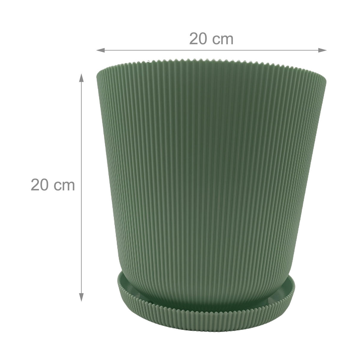 2XBLUMENTOPF - Grün, Kunststoff (20cm) - Relaxdays