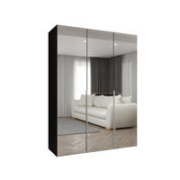 DREHTÜRENSCHRANK 202/150/52 3-türig - Kaschmir/Schwarz, Holz (150/202/52cm) - Abiks Möbel