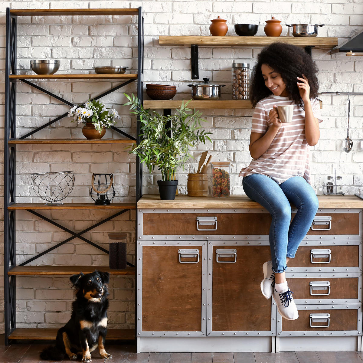 4XVORRATSGLAS - Transparent, Glas/Holz (10/18/10cm) - Relaxdays