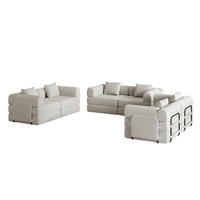 SITZGARNITUR DE-34539 modular Khaki - Sandfarben, Metall (183.8/69.8/274cm) - ComfortXL